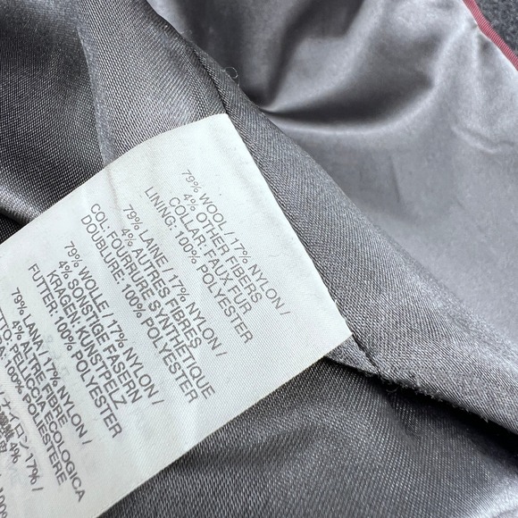 J. Crew Melton Wool Coat Dark Gray Gold Crest Button Military Jacket Size 4 - Picture 6 of 8